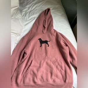 Pink black dog hoodie